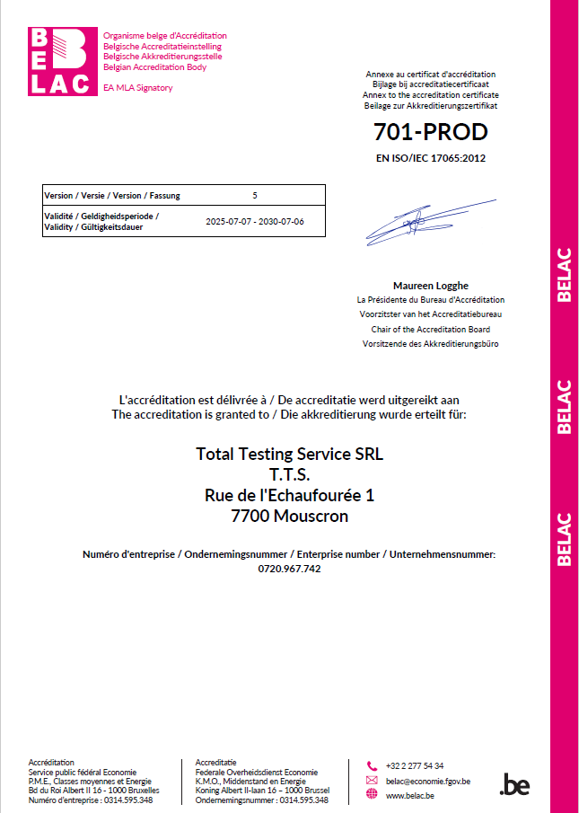 Accréditation & certification produits