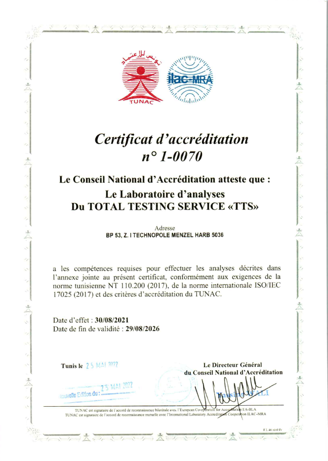 Accréditation en analyses agroalimentaires et eaux